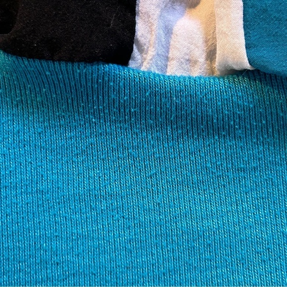 Vintage Cortiva Colorblock Bowling Top Teal Blue Size Medium - Picture 10 of 10
